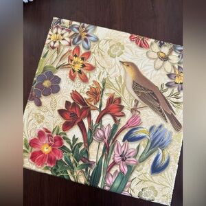 Floral and Bird Decorative Storage Boxes x2